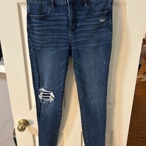 Women's Distressed Blue Jeans